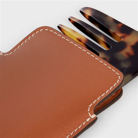 SMALL HAIR COMB WITH CASE IN SMOOTH CALFSKIN 